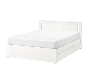 Pat IKEA Songesand 4 cutii depozitare 160х200 Alb