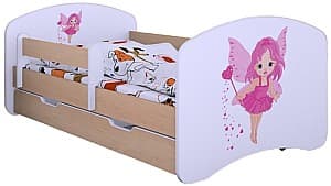 Pat copii Happy Baby Happy Fairy L02 cu sertar 70x140 (White/Light Pear)