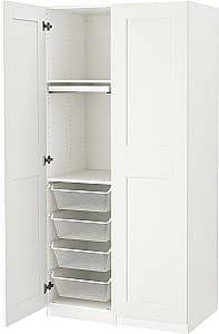 Шкаф IKEA Pax/Grimo полки/штанга/ящики/корзины 100x60x201 Белый