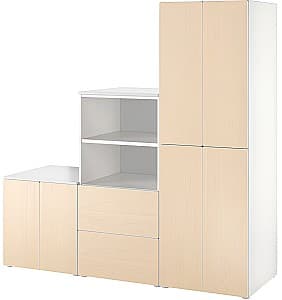 Dulap pentru copii IKEA Smastad/Platsa 180x57x181 Alb/Mesteacan (Bej)