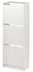 Dulap pentru incaltaminte IKEA Bissa 3 compartimente 49x28x135 Alb