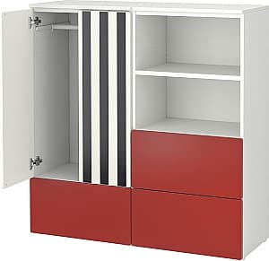 Dulap pentru copii IKEA Smastad/Platsa 3 sertare 120x42x123 Alb/Rosu