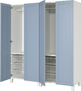 Dulap IKEA Platsa/Sannidal rafturi/bare/cosuri 160x57x191 Alb/Albastru