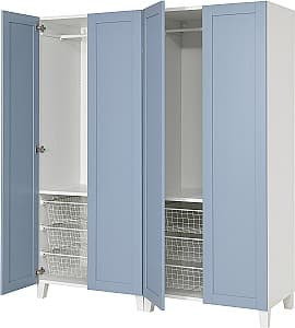 Шкаф IKEA Platsa/Sannidal полки/штанги/корзины 160x57x191 Белый/Синий