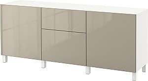 Комод IKEA Besta/Selsviken/Stubbarp плавное закрытие 180x42x74 Белый/Глянцевый Бежевый