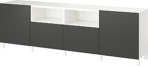 Тумба под телевизор IKEA Besta/Lappviken/Stubbarp плавное закрытие 240x42x74 Белый/Темно Серый