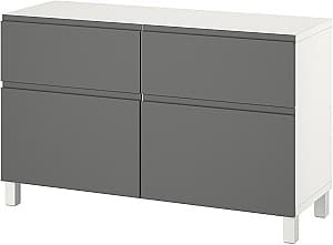 Комод IKEA Besta/Vasterviken/Stubbarp нажимные направляющие 120x42x74 Белый/Темно Серый