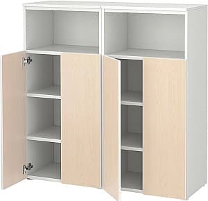 Dulap pentru copii IKEA Smastad/Platsa 120x42x123 Alb/Mesteacan