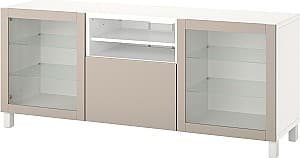 Tumba pentru televizor IKEA Besta/Sindvik/Lappviken/Stubbarp inchidere lina 180x42x74 Alb/Gri Bej