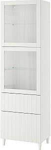 Dulap cu vitrina IKEA Besta/Sutterviken/Kabbarp inchidere lina 60x42x202 Alb