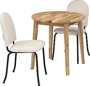 Set de masa si scaune IKEA Nackanas/Ebbalycke/Idekulla 80cm 1+2 Acacia/Bej