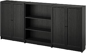 Etajera IKEA Billy/Oxberg 240x30x106 Negru Aspect Stejar