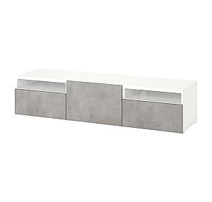 Тумба под телевизор IKEA Besta White/Kallviken grey