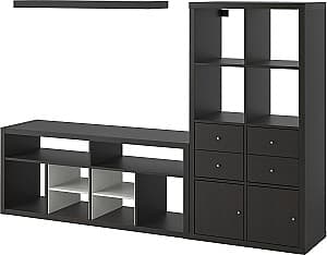 Стенка IKEA Kallax/Lack 224x39x147 Черно Коричневый