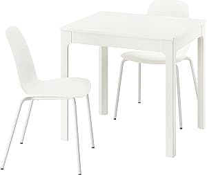 Set de masa si scaune IKEA Ekedalen/Lidas 80/120x70 1+2 Alb