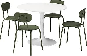 Set de masa si scaune IKEA Docksta/Ostano/Remmarn 103cm 1+4 Alb/Verde Inchis