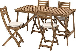 Set mobila de gradina IKEA Askholmen/Froson/Duvholmen 143x75 Maro Inchis/Bej