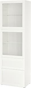 Dulap cu vitrina IKEA Besta/Hanviken inchidere lina 60x42x193 Alb