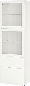 Dulap cu vitrina IKEA Besta/Lappviken sistem apasare 60x42x193 Alb