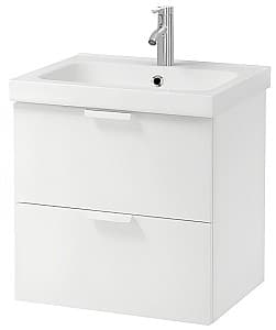 Dulap sub lavoar IKEA Godmorgon / Odensvik lavoar cu 2 sertare, alb, baterie Dalskar, 63x49x64 cm