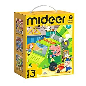 Puzzle Mideer Transportul Urban, 3 în 1, nivelul 3