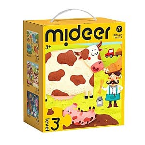 Puzzle Mideer Scene din Viața Animalelor, 3 în 1, nivelul 3 MD1480