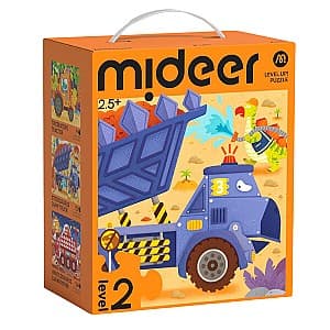 Puzzle Mideer Dinozauri-echipamente de construcție, nivelul 2 MD1476