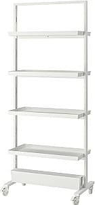 Стеллаж IKEA Mittzon колеса/кабельная коробка 85x205 Белый