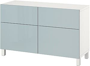 Комод IKEA Besta/Selsviken/Stallarp/Lucios 120x42x74 Белый/Светло Серый Синий