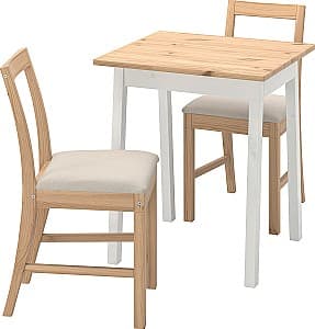 Set de masa si scaune IKEA Pinntorp/Katorp 65cm 1+2 Maro Deschis/Alb/Natural