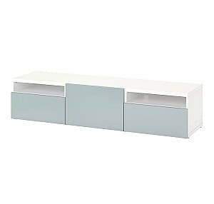 Тумба под телевизор IKEA Besta white/Selsviken blue