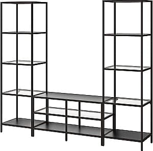 Стеллаж IKEA Vittsjo стекло 202x36x175 Черно Коричневый