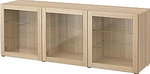 Dulap cu vitrina IKEA Besta/Sindvik 180x42x65 Stejar