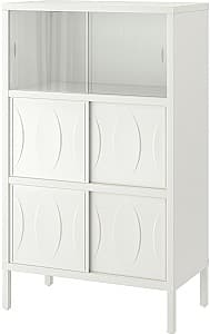 Dulap cu vitrina IKEA Kalknas 83x43x137 Alb