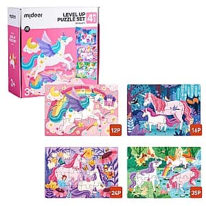 Puzzle Mideer Unicorn, 4 în 1 CT1452