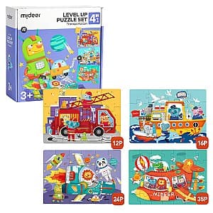 Puzzle Mideer Transport, 4 în 1 CT1451