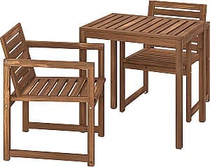 Set mobila de gradina IKEA Nammaro 2 scaune 75 cm Maro Deschis Vopsit