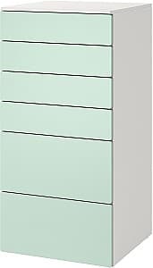 Comoda copii IKEA Smastad/Platsa 60x57x123 Alb/Verde Deschis