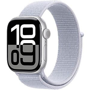 Ceas inteligent Apple Series 10 GPS 42mm Silver Aluminium Case with Blue Cloud Sport Loop MWWD3