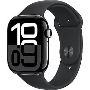 Cмарт часы Apple Часы Series 10 GPS, 46 мм, черный алюминиевый корпус, черный спортивный ремешок — M/L MWWQ3