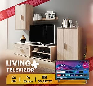Стенка Yasen Берно Дуб Сонома + Телевизор Allview 32iPlay6000-H