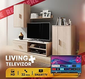 Living Yasen Berno Stejar Sonoma + Televizor Allview 32iPlay6000-H