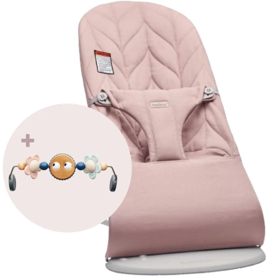Шезлонг детский BabyBjorn Bliss Dusty Pink, хлопок, с развивающей игрушкой