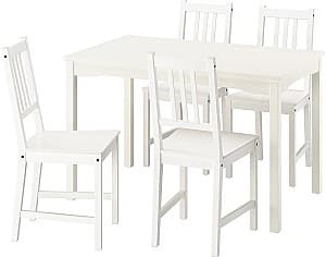 Set de masa si scaune IKEA Hauga/Stefan 118x74 1+4 Alb