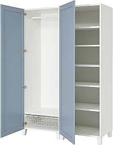 Шкаф IKEA Platsa/Sannidal полки/штанга/корзина 120x57x191 Белый/Синий