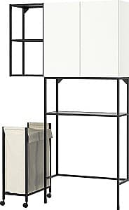 Шкаф в ванную IKEA Enhet 120x32x204 Антрацит/Белый