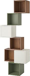 Навесная полка IKEA Eket 80x35x210 Под Орех/Белый/Серо Зеленый
