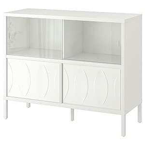 Dulap cu vitrina IKEA Kalknas 121x43x98 Alb