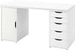 Компьютерный стол IKEA Lagkapten/Alex дверца/ящики 140x60 Белый