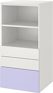 Comoda copii IKEA Smastad/Platsa 3 sertare/raft 60x57x123 Allb/Lila Deschis